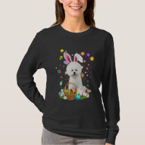 Bichon Frise Dog Easter Egg Hunting Basket Easter  T-Shirt