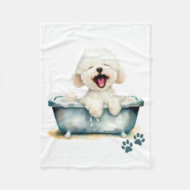 Bichon Frise Dog Fleece Blanket (Front)
