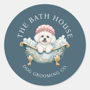 Bichon Frise Dog Groomer Sticker Sheets Teal