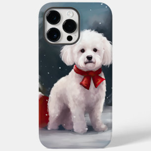 Bichon Frise Dog in Snow Christmas Case-Mate iPhone 14 Pro Max Case