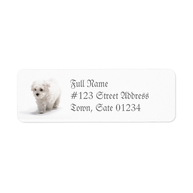 Bichon Frise Dog Mailing Label (Front)
