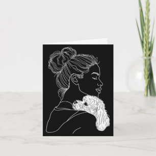 Bichon frise dog mom dog art mother's day card