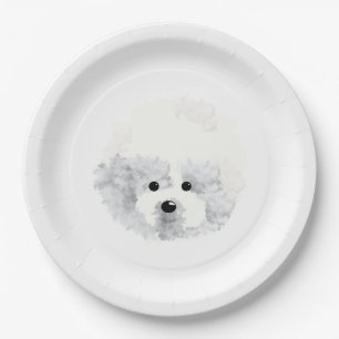 Bichon Frise dog Paper Plates