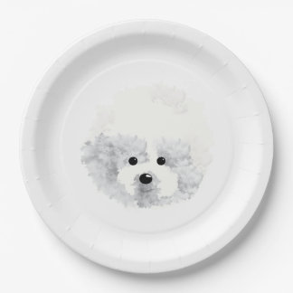 Bichon Frise dog Paper Plates