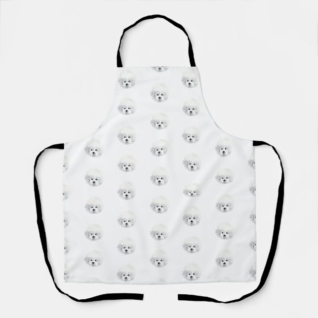 Bichon Frise dog _ pattern _ Apron (Front)