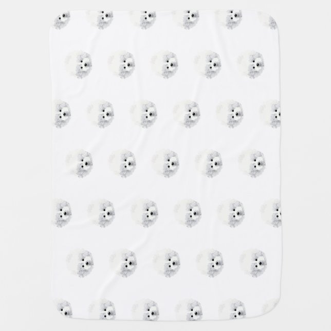 Bichon Frise dog _ pattern _ Baby Blanket (Front)