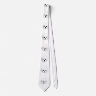 Bichon Frise dog _ pattern _ Neck Tie