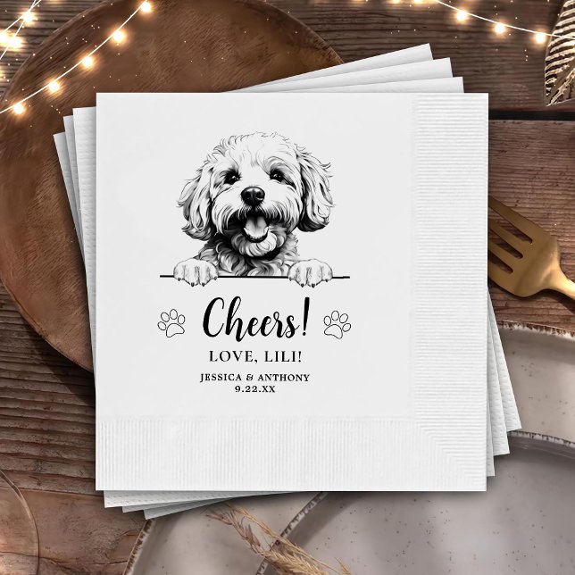 Bichon Frise Dog Personalized Cheers Napkins (Creator Uploaded)