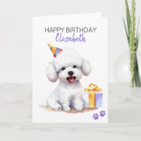 Bichon Frise Dog Personalized Happy Birthday