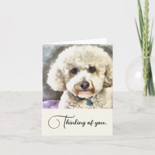 Bichon Frise Dog Personalized Thinking Of You Note Card