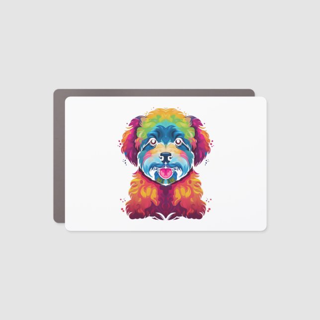 Bichon Frise Dog Pop Art Car Magnet (Front)