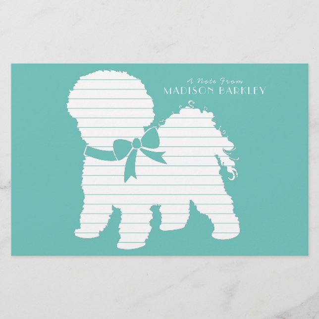 Bichon Frise Dog Puppy Stationery (Front)