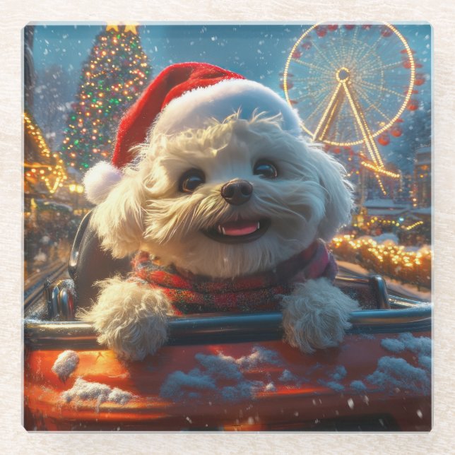 Bichon Frise Dog Roller Coaster Christmas (Front)