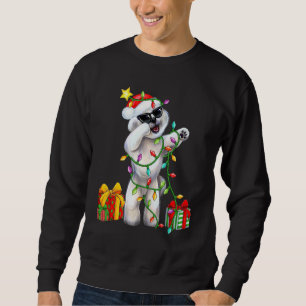 Bichon Frise Dog Santa Hat Christmas Tree Lights X Sweatshirt