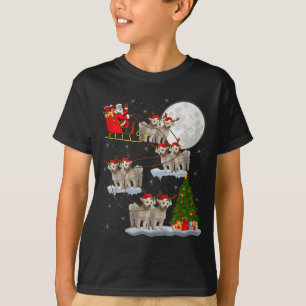 Bichon Frise Dog Santa Sleigh Flying Funny Magical T-Shirt