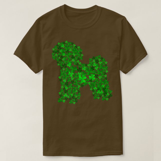 Bichon Frise Dog Shamrock Leaf St Patrick Day  T-Shirt (Design Front)