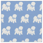 Bichon Frise Dog Silhouette Pet Light Blue Fabric