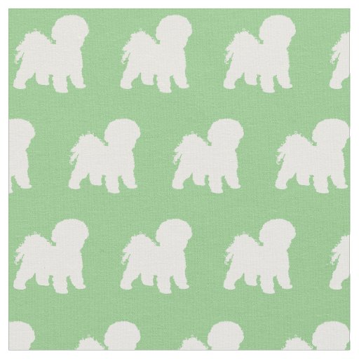 Bichon Frise Dog Silhouette Pet Sage Green Fabric