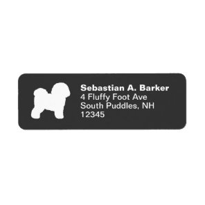 Bichon Frise Dog Silhouette Return Address Labels