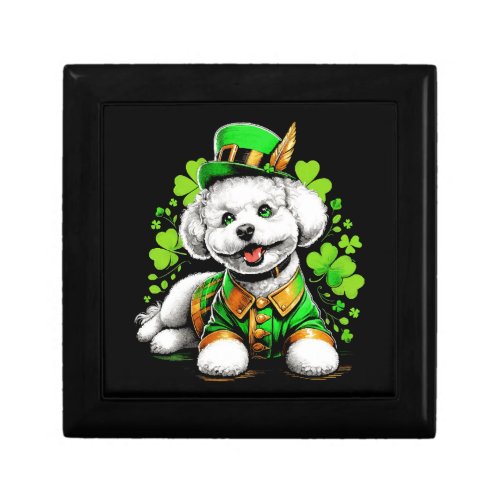 Bichon Frise Dog St Patricks Day Gift Box