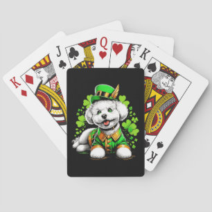 Bichon Frise Dog St Patrick's Day Poker Cards