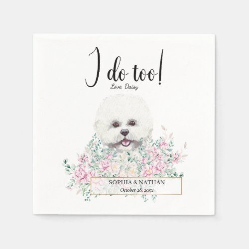 Bichon Frise Dog Wedding Cocktail Napkins