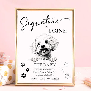 Bichon Frise Dog Wedding Signature Drink Sign