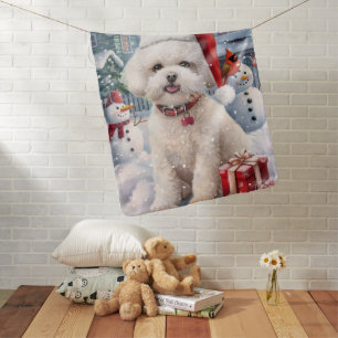 Bichon Frise Dog Winter Wonderland Christmas Joy Baby Blanket