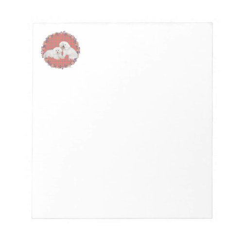 Bichon Frise Duo Plaid Notepad