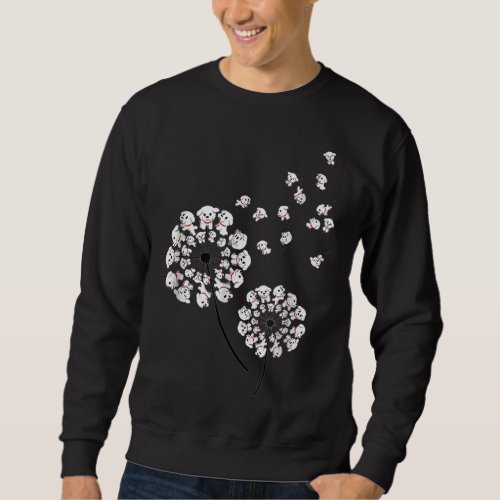Bichon Frise Flower Fly Dandelion Funny Dog Lover Sweatshirt