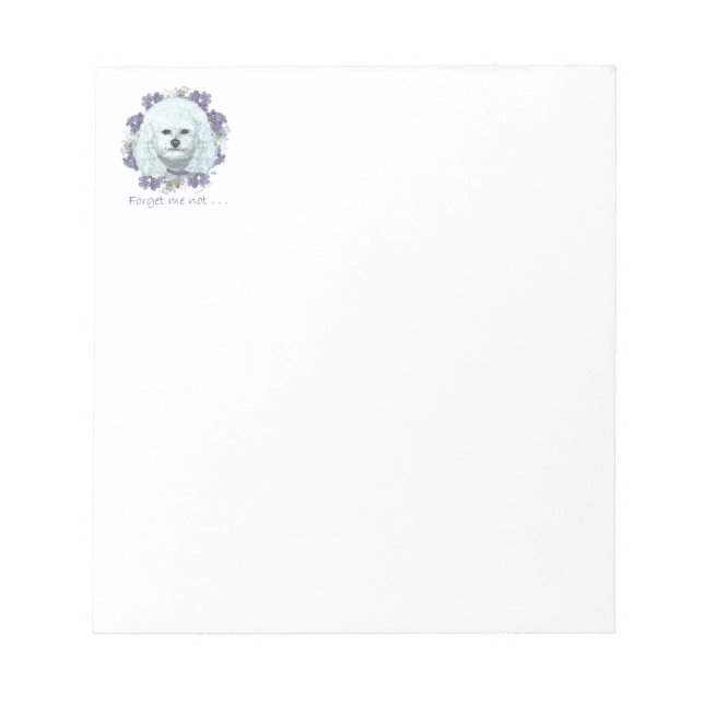 Bichon Frise - Forget Me Nots Notepad (Front)