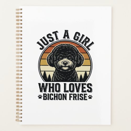 Bichon Frise Girl Vintage Dog Lover Shirt_1 Planner