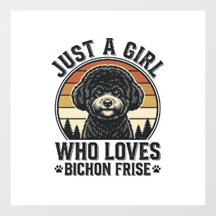 Bichon Frise Girl Vintage Dog Lover Shirt_1 Window Cling