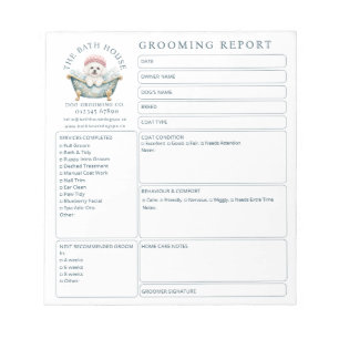 Bichon Frise Grooming Customer Feedback Notepad