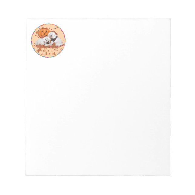 Bichon Frise Halloween Notepad (Front)