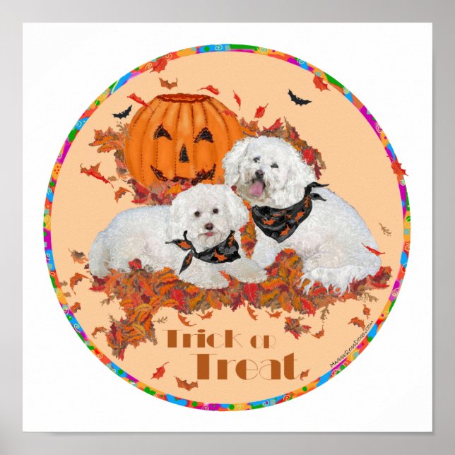 Bichon Frise Halloween Poster (Front)