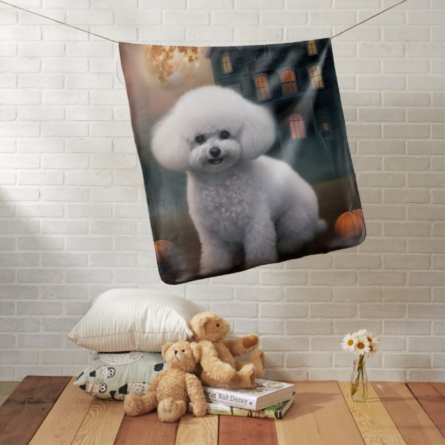 Bichon Frise Halloween Scary  Baby Blanket (In Situ)