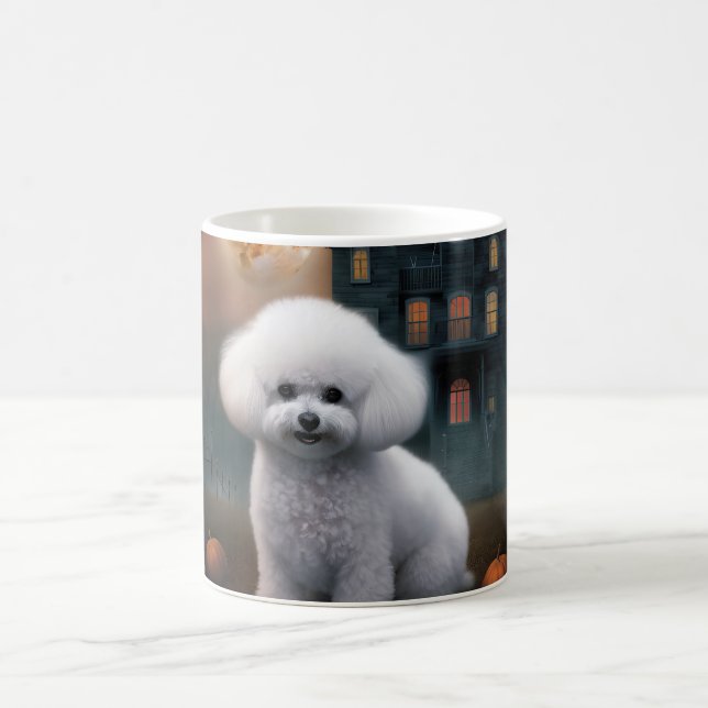 Bichon Frise Halloween Scary  Coffee Mug (Center)