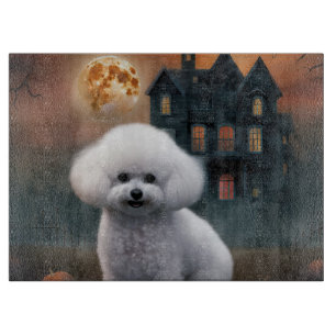 Bichon Frise Halloween Scary Cutting Board