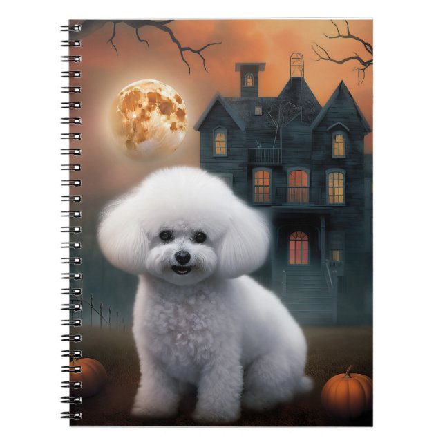 Bichon Frise Halloween Scary  Notebook (Front)