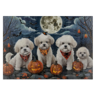 Bichon Frise Halloween Spooky Cutting Board