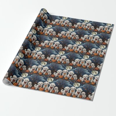 Bichon Frise Halloween Spooky Wrapping Paper