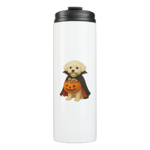 Bichon Frisé Halloween Vampire Pup with Pumpkin Ba Thermal Tumbler
