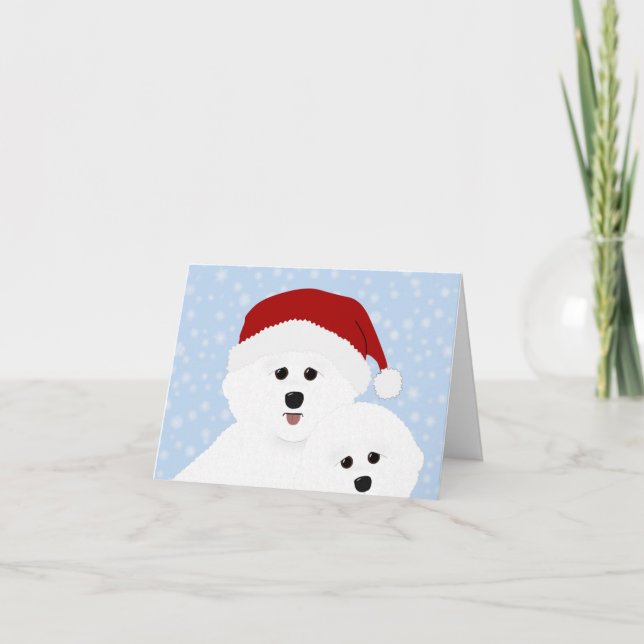 Bichon Frise Holiday Greeting Card (Front)