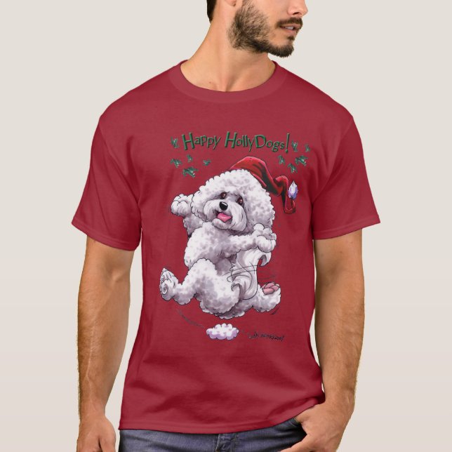 Bichon Frise Holiday t shirt (Front)