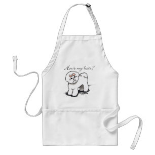 Bichon Frise Hows My Hair Adult Apron