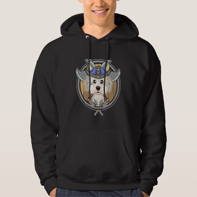 Bichon Frise I Valhalla I Viking Hoodie (Front)