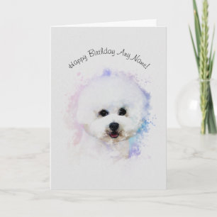 Bichon Frise Illustrated Birthday Card