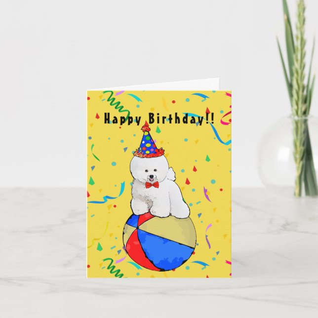 Bichon Frise Illustrated Greeting Card (Front)