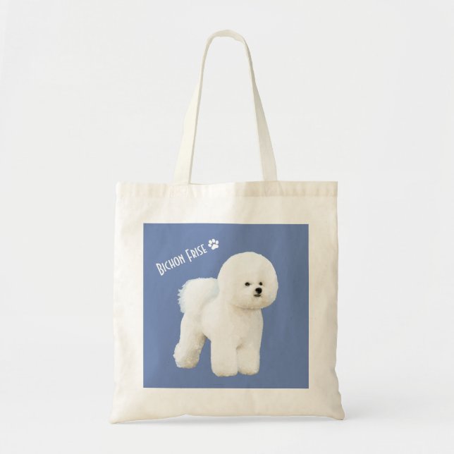 Bichon Frise Illustrated Tote Bag (Front)